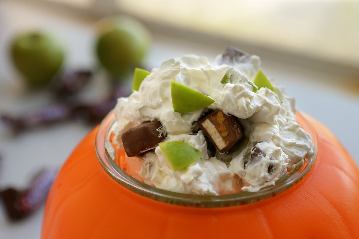Leftover Halloween candy recipes - Snickers Salad